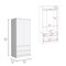 Tuhome Austin 2 Drawers Armoire, Double Door, Hanging Rod, White CLB8960 - alternate 8